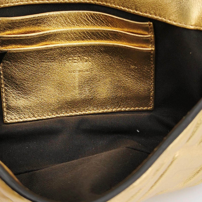 Sold Fendi Baguette Mini Gold Nappa Leather Crossbody Bag