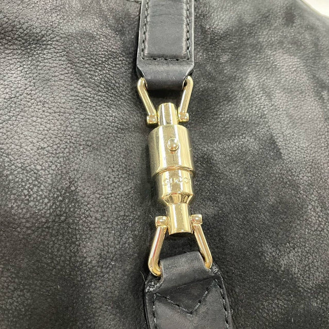 Gucci Jackie 1961 Medium Black Suede Leather Bag