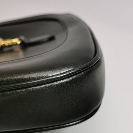 Gucci Jackie 1961 Black Leather Bag Small With Long Strap