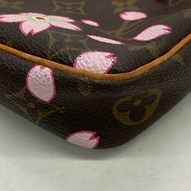 Louis Vuitton x Takashi Murakami Cherry Blossom Pochette Accessoire Brown Monogram