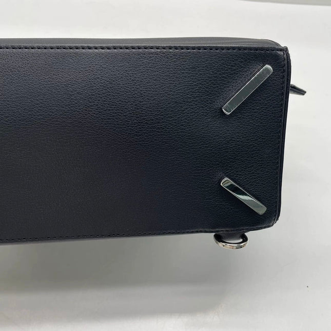 Loewe Puzzle Medium Black Smooth Leather White Logo 2016