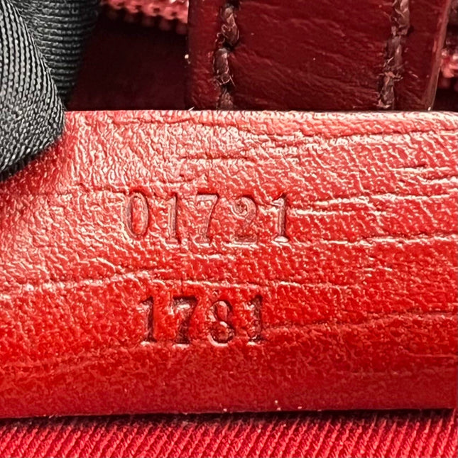 Gucci Jackie Vintage Red Monogram Fabric and Leather Shoulder Bag