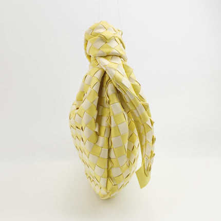 Bottega Veneta Teen Jodie Yellow White Checkered Intrecciato Leather