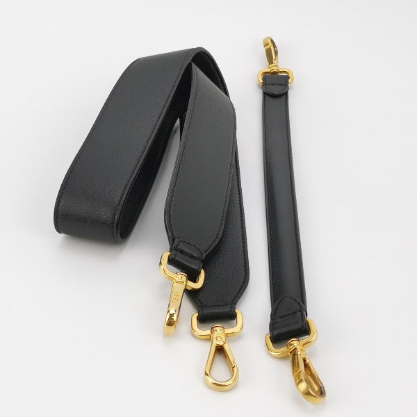 Sold Fendi Baguette Black Leather 3D FF Motif Crossbody Bag Large