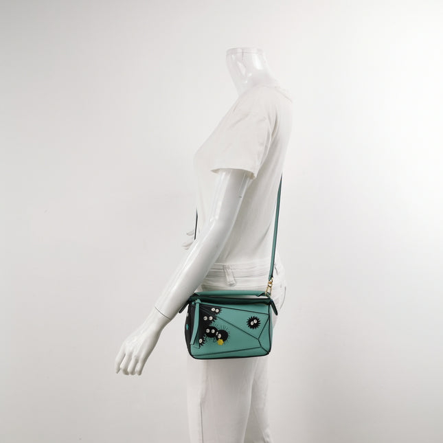 Loewe x Studio Ghibli Collection Susuwatari Mini Puzzle Green Crossbody Bag