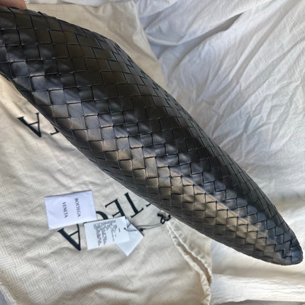 Bottega Veneta Hop Black Intrecciato Leather Maxi Hobo Bag 54cm