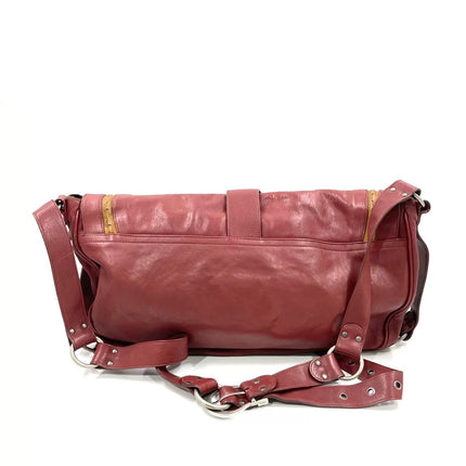 Dior Vintage Gaucho XL Red Leather Crossbody Bag 42cm