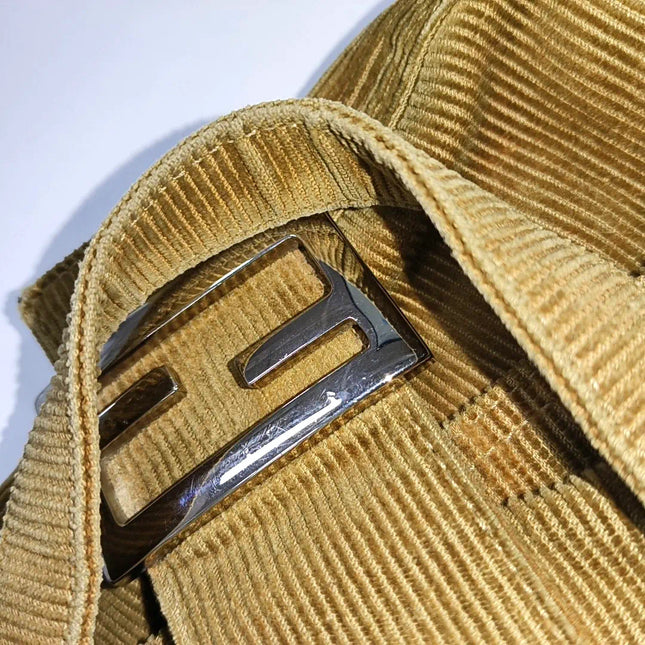 Sold FENDI Baguette Vintage Corduroy Beige Brown Shoulder Bag