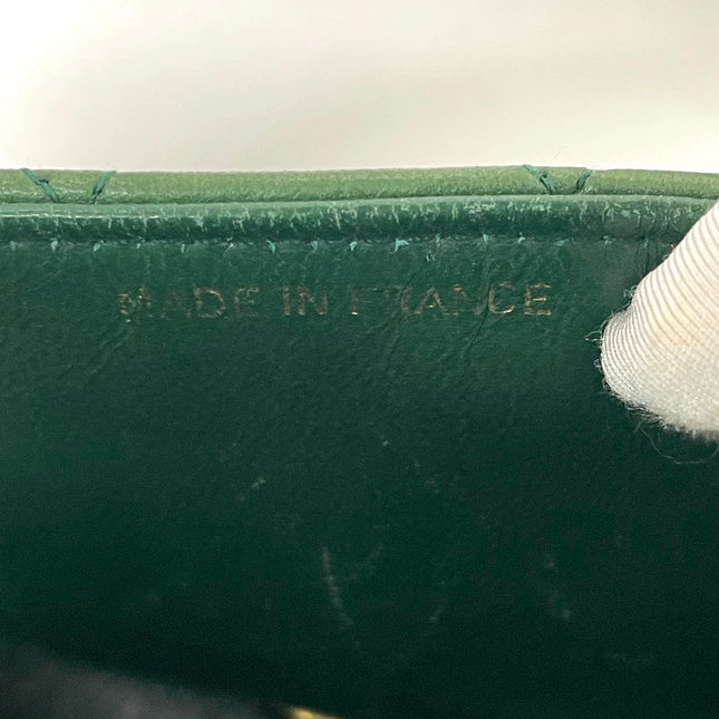 Chanel Vintage Classic Flap Mini Square Green Lambskin 24k Gold HW, 1989-1991