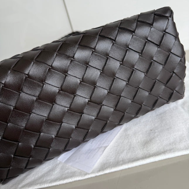 Bottega Veneta Small Andiamo Fondant Dark Chocolate Brown Intrecciato Handbag