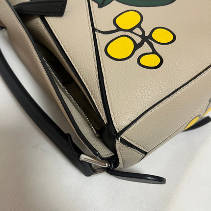 Loewe Puzzle Small Beige Herbarium Holiday Collection Calfskin Leather Crossbody Bag