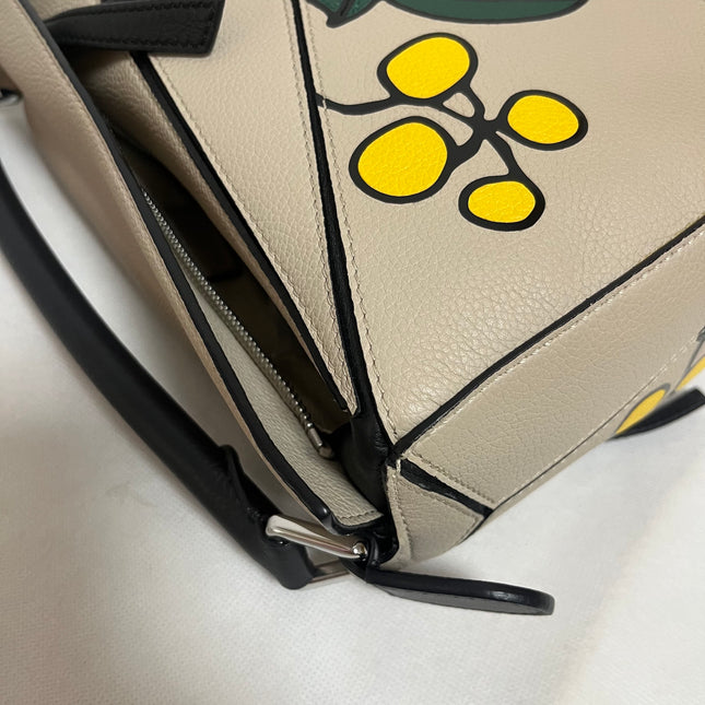 Loewe Puzzle Small Beige Herbarium Holiday Collection Calfskin Leather Crossbody Bag