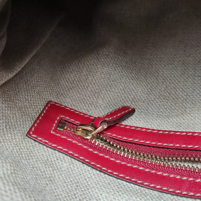 Gucci Jackie Vintage Bouvier Hobo Red Leather with Web Accent