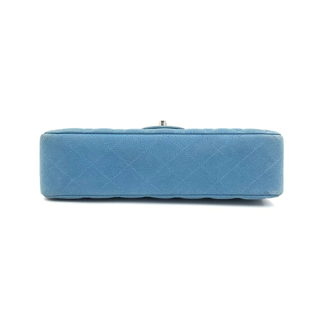Chanel Timeless Classic Flap Medium Light Blue Caviar Leather Silver Hardware