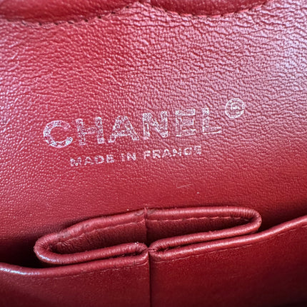 Chanel Classic Flap Burgundy Lambskin Leather Gunmetal Grey HW, 2011-2012