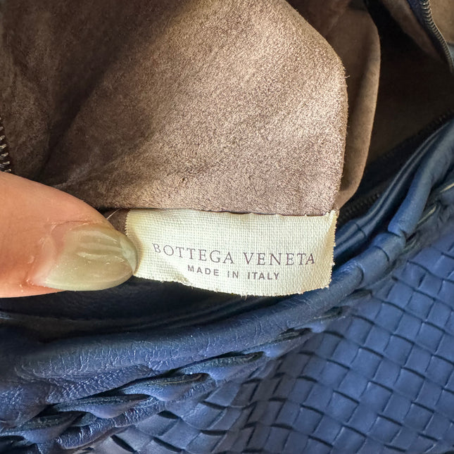 Bottega Veneta Veneta Hobo Large Navy Intrecciato Leather Bag 48cm