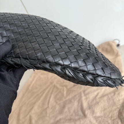 Bottega Veneta Intrecciato Hobo Bag Medium With Fringes Black Lambskin leather 40cm