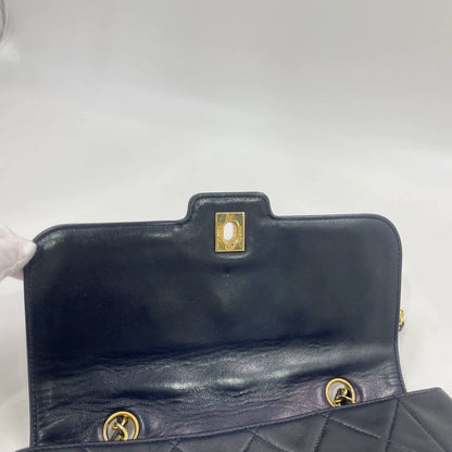 Chanel Diana CC Flap Bag Small Vintage Black Lambskin Leather with 24k Gold HW, 1989-1991