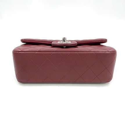 Chanel Classic Flap Rectangular Mini Burgundy Lambskin Silver HW, 2019