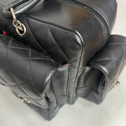 Chanel Cambon Multi-pocket Ligne Reporter Bag Medium Black Calfskin Leather