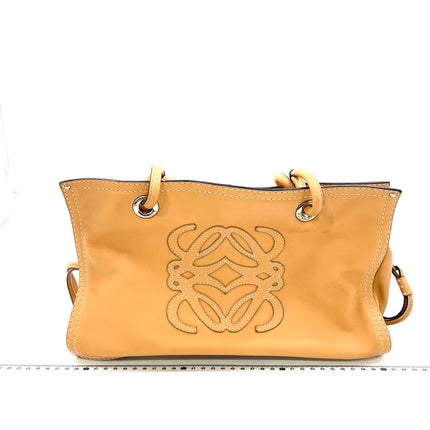 Loewe Anagram Love Logo Shopper Tote Camel Beige Medium 33cm
