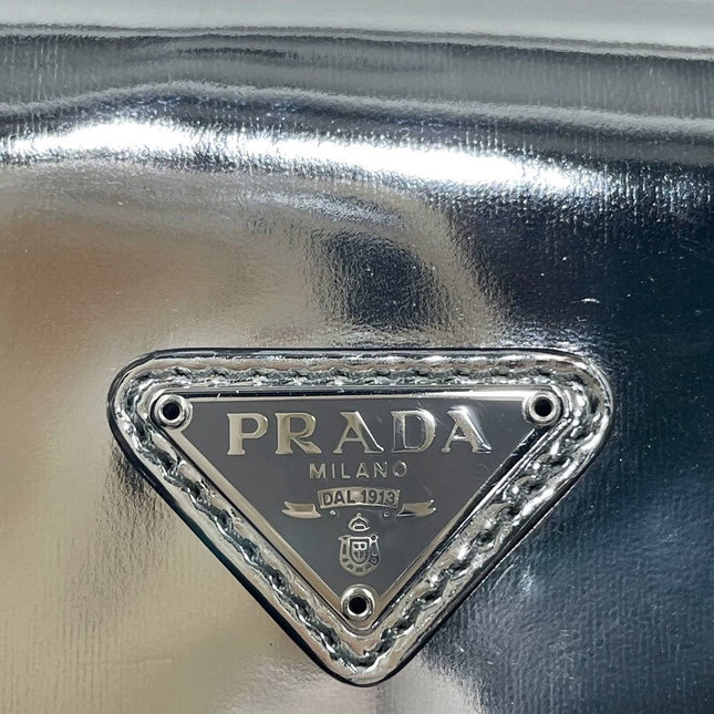 Sold Prada Cleo Flap Silver Leather Shoulder bag