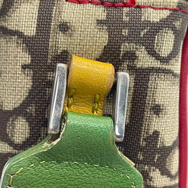 Dior No. 2 Rasta Trotter Camera Bag Beige Monogram Red Yellow Green Web Strap