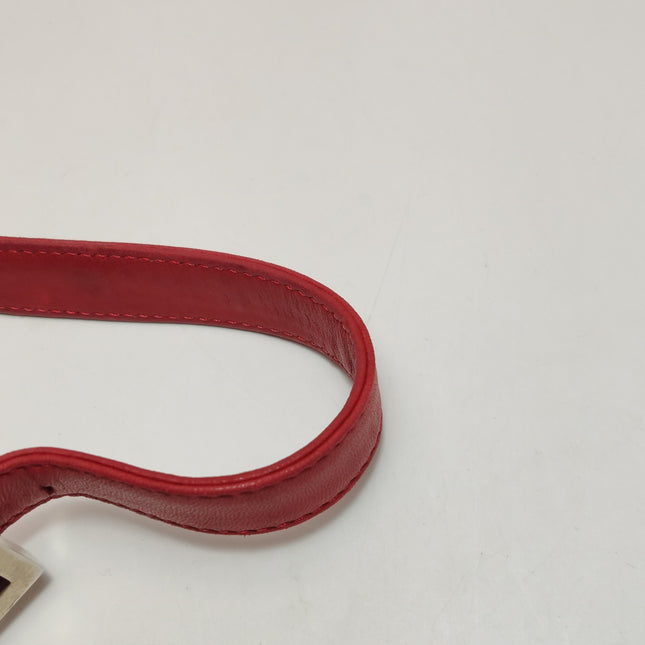 Fendi Mamma Baguette Red Lambskin Leather Silver Hardware