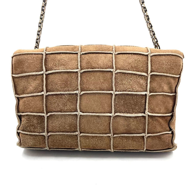 Chanel 2.55 Flap Bag Vintage Chocolate Bar 1997 Medium Suede Brown