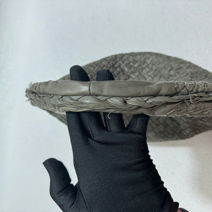 Bottega Veneta Veneta Hobo Medium Leather and Velvet Grey Green 41cm