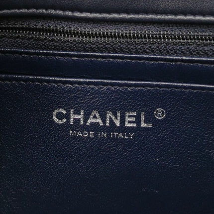 Chanel Classic Flap Mini 2020 Navy Lambskin Leather Silver Hardware