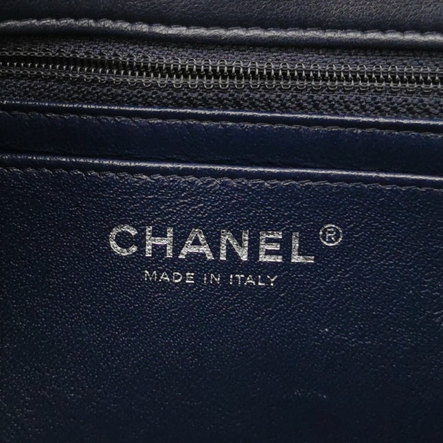 Chanel Classic Flap Mini 2020 Navy Lambskin Leather Silver Hardware
