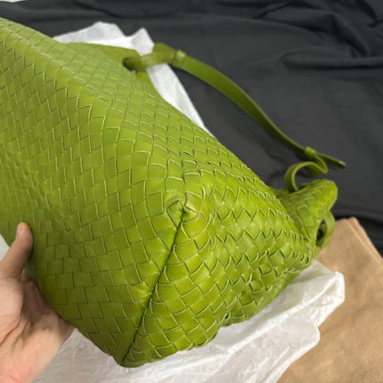Bottega Veneta Garda Avocado Green Intrecciato Nappa Leather Large 33cm