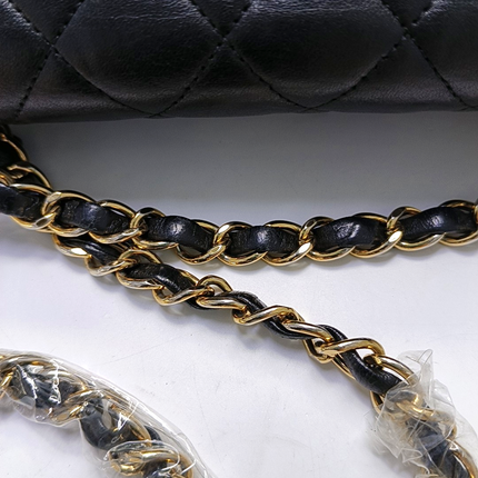 Chanel Timeless Classic Flap Medium Black Lambskin Leather Gold Hardware