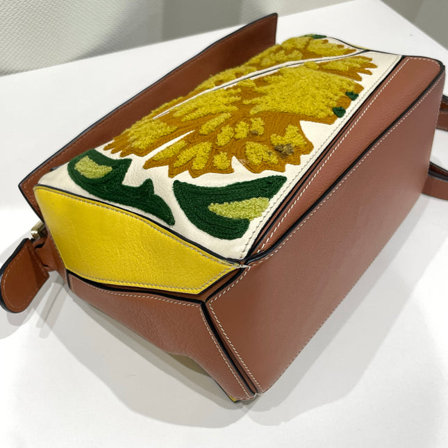 Loewe x William De Morgan Puzzle Small Embroidered Brown Yellow Multicolor