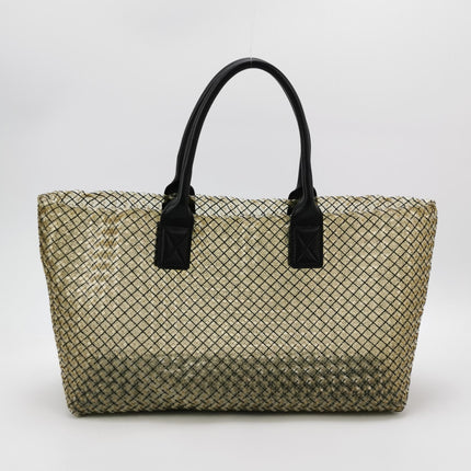 Bottega Veneta Cabat Large Intreccio Transparent Leather and PVC Tote Bag