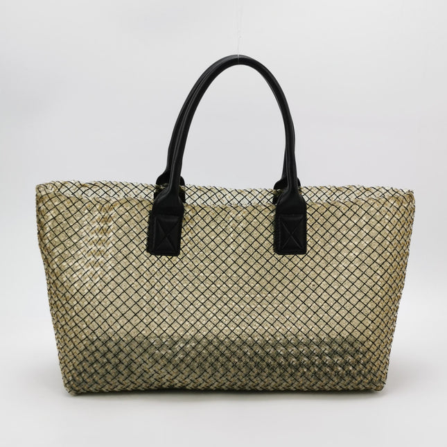 Bottega Veneta Cabat Large Intreccio Transparent Leather and PVC Tote Bag