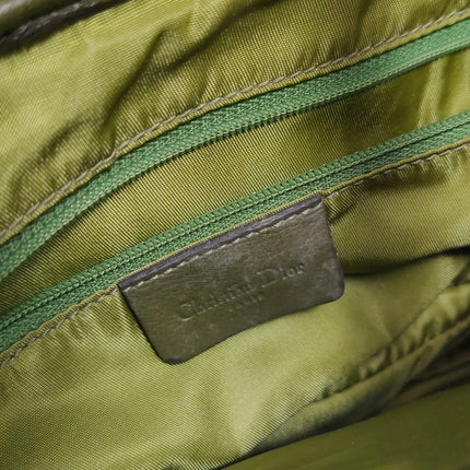 Dior Vintage Double Saddle Green Ostrich Leather Gold Hardware