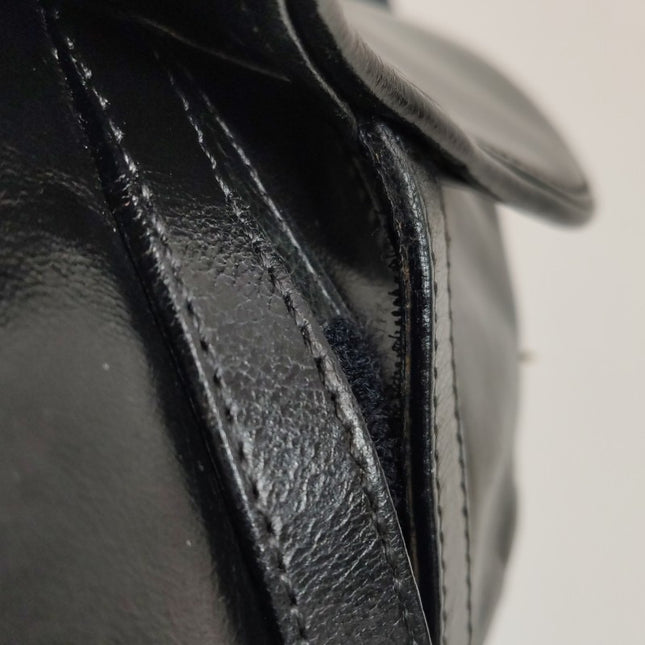 Sold Dior Saddle Vintage 2000 Goatskin Leather Black with Gold Hardware