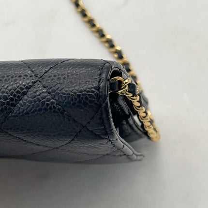 Chanel Wallet on Chain Classic Flap Black Caviar Leather Gold Hardware 2018-19