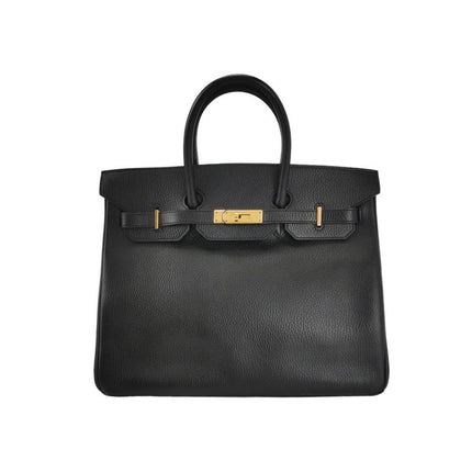 Hermes Birkin 35 Black Calfskin Leather Gold Hardware 1997-Luxbags