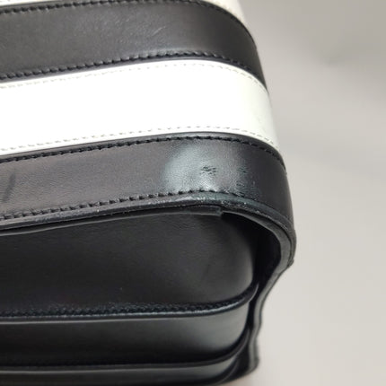 Saint Laurent Sac De Jour Small Black and White Striped Leather Handbag