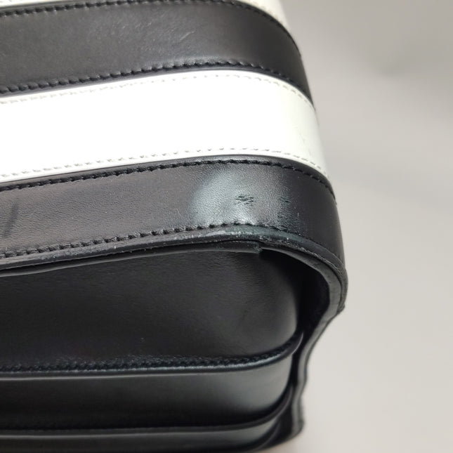 Saint Laurent Sac De Jour Small Black and White Striped Leather Handbag