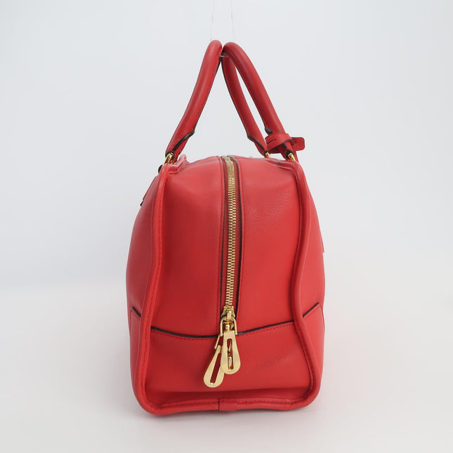 Loewe Amazona 36 Medium Red Leather Snail Lock Gold-tone Hardware