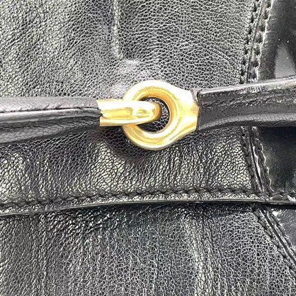 Gucci Horsebit 1955 Chain Large Black Leather and Patent Leather Shoulder Bag