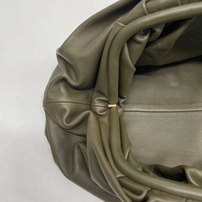 Bottega Veneta Pouch Calfskin Leather Dark Green Large