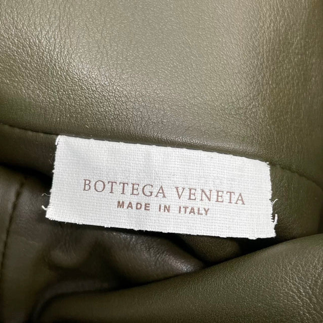 Bottega Veneta Pouch Calfskin Leather Dark Green Large