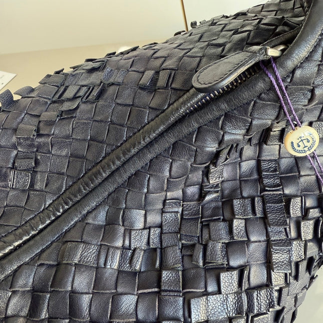 Bottega Veneta Veneta Hobo Dark Navy Intrecciato Leather Bag 47cm