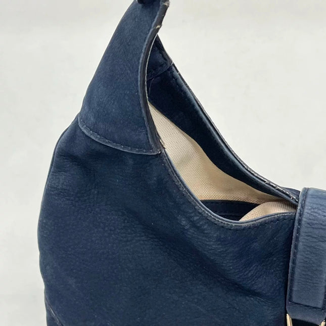 Gucci Jackie 1961 Medium Navy Suede Leather Bag