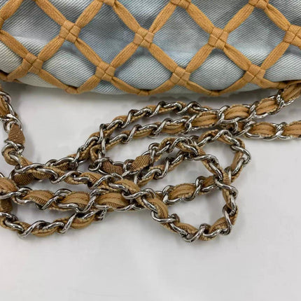 Chanel Jumbo Canebiers Net Knots Flap Blue Denim